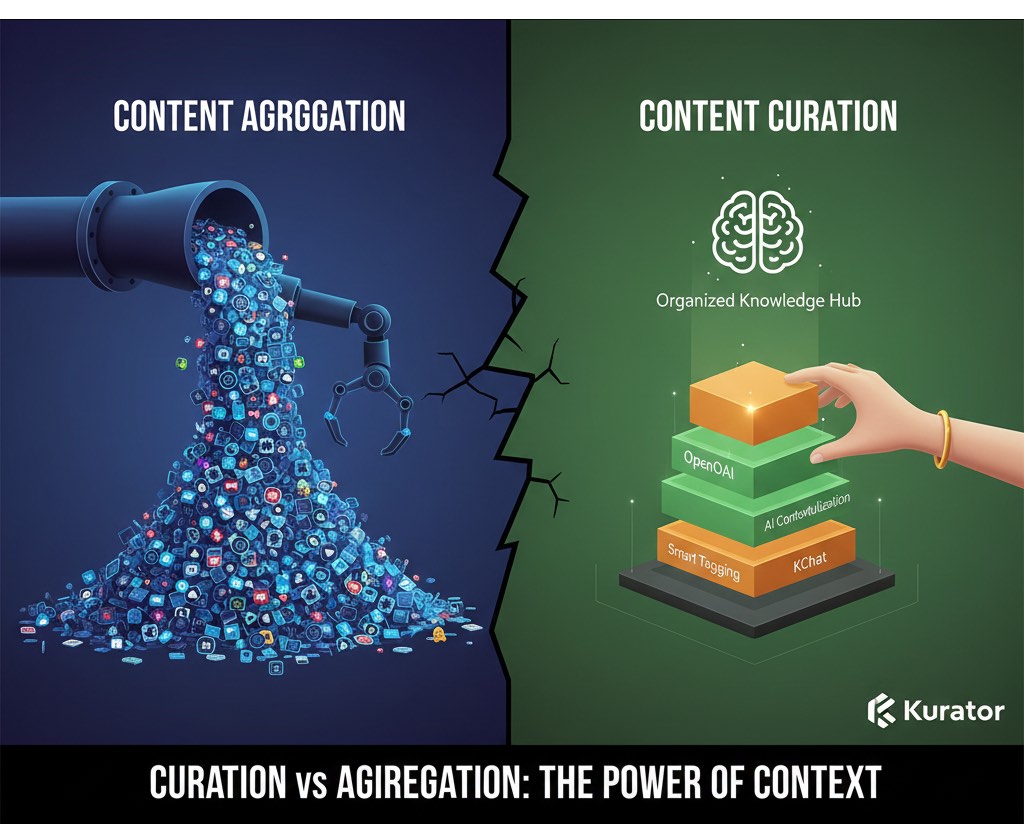 curation vs aggregation