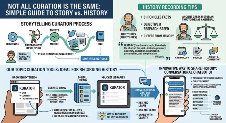 Story vs History and the curation tools to record them!