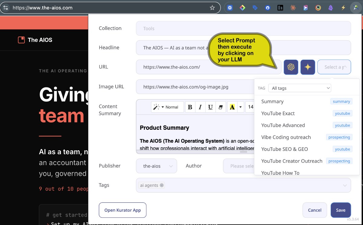 Kurator Clipper Prompt Interface